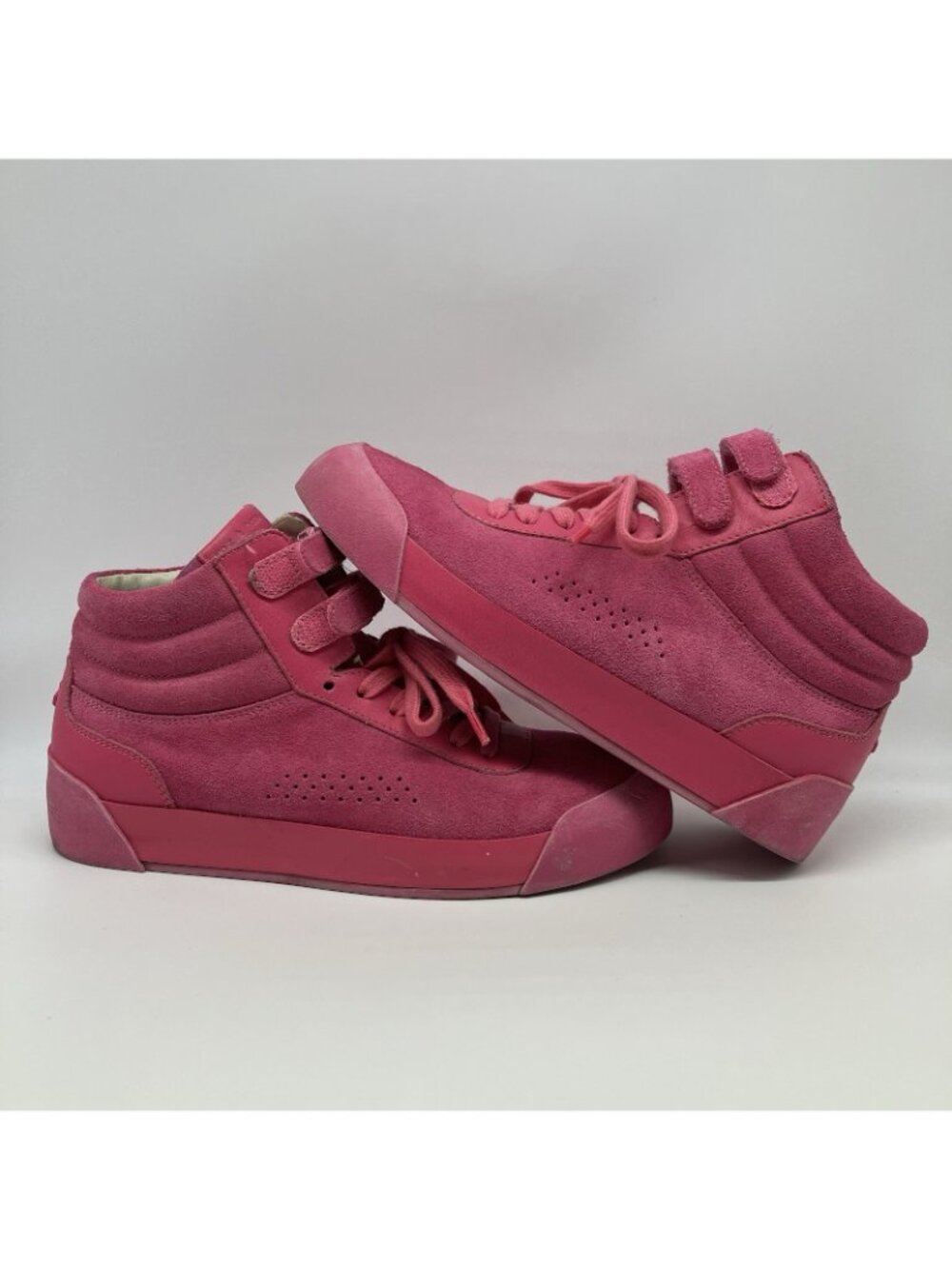 Rag & Bone Pink Suede High Top Sneakers Straps Size 8 Women - Picture 2 of 7